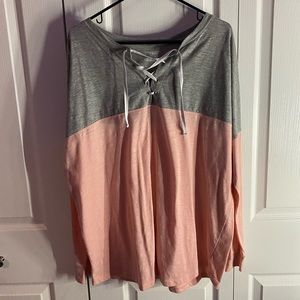 pink and gray long sleeve top!
